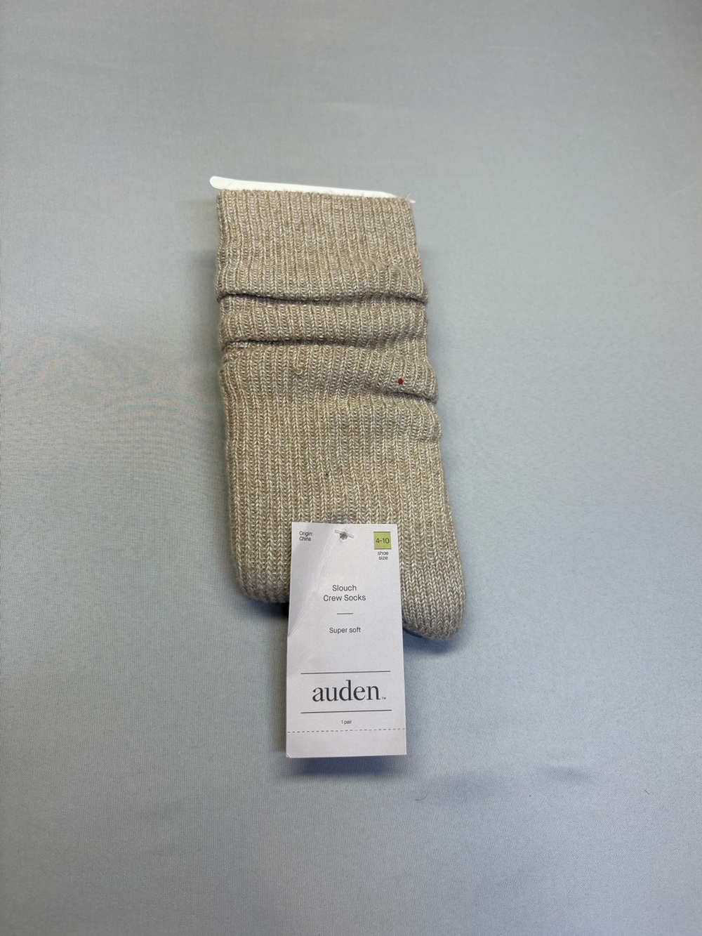 Auden Women's Slouch Crew Socks in Light Taupe